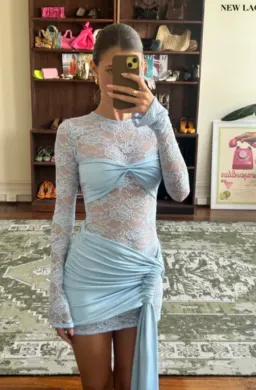 Deconduarte Ortigia Mini Dress Powder Blue Size XS / AU 6 for rent on The Volte - image 4