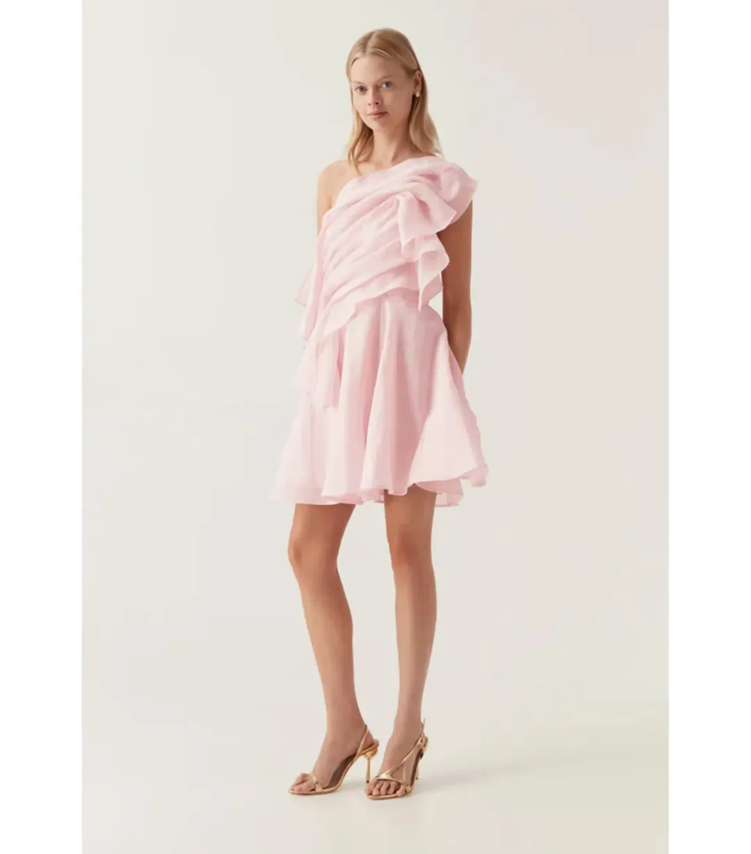 Aje Genesis Mini Dress Soft Pink Size AU 8 for rent on The Volte - main image
