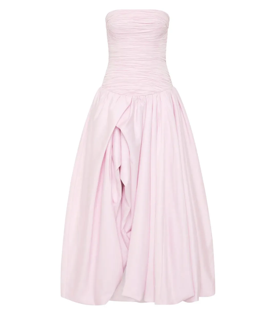 Aje Violette Bubble Hem Maxi Dress Pastel Pink Size AU 6 for rent on The Volte - main image