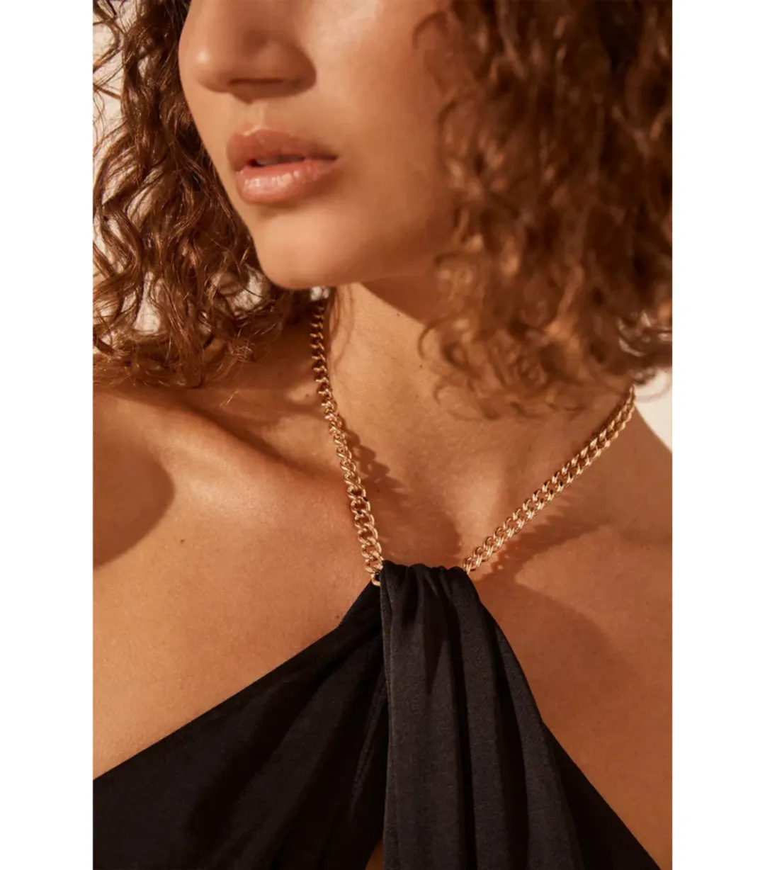 Shona Joy Lydie Chain Halter Neck Dress Black Size AU 8  for rent on The Volte - main image