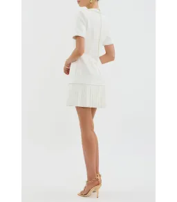 Rebecca Vallance The Clarisse Button Mini Dress White Size AU 10  for rent on The Volte - image 3