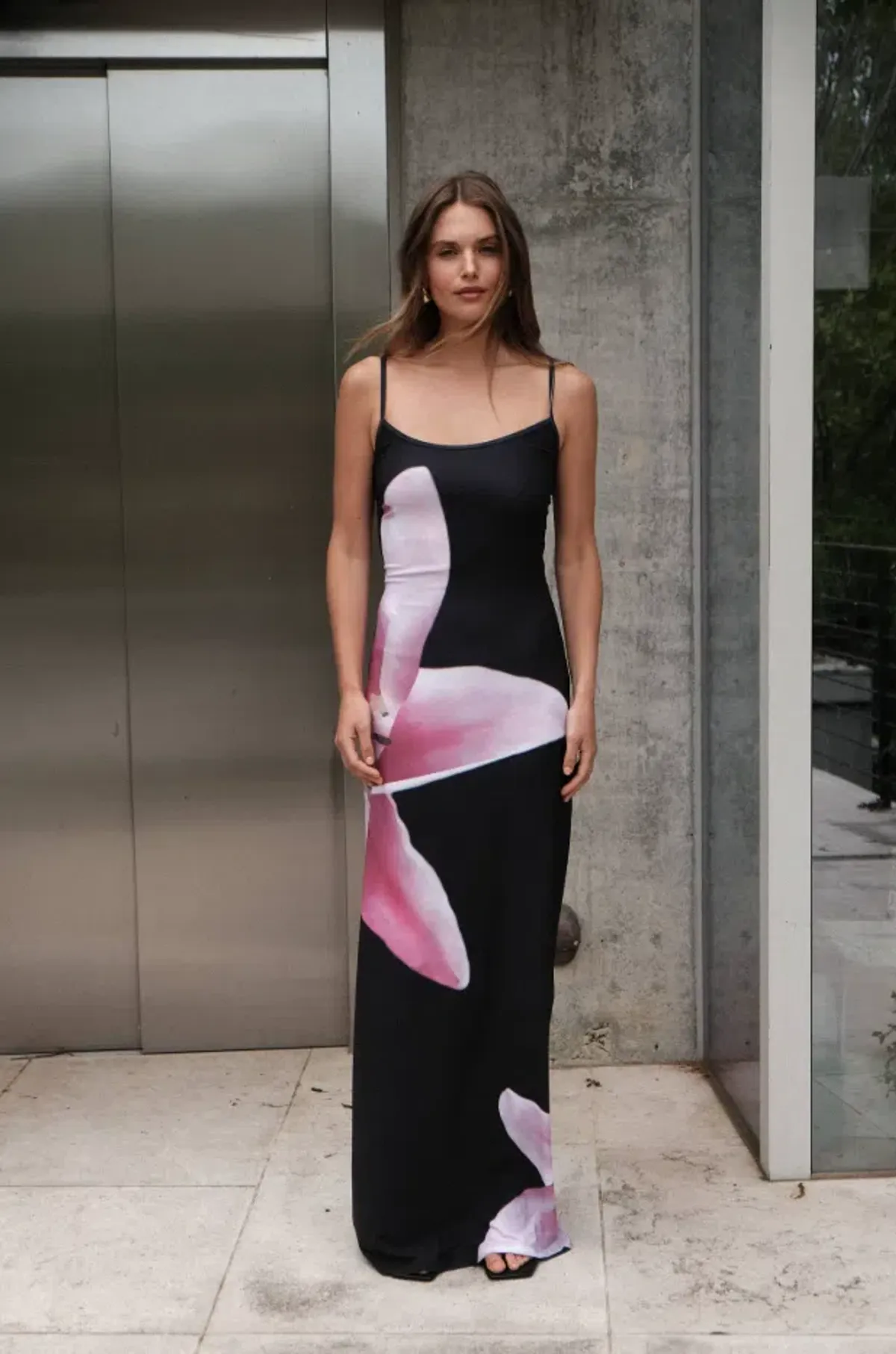 With Harper Lu Slip Dress Black Lily Floral Size S / AU 8 for rent on The Volte - main image