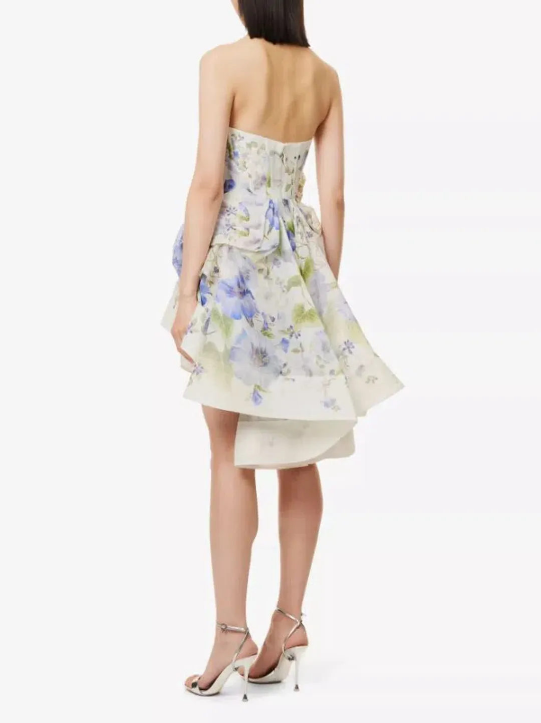 Zimmermann Natura Draped Mini Dress Blue Floral Size 0 / AU 8 for rent on The Volte - main image