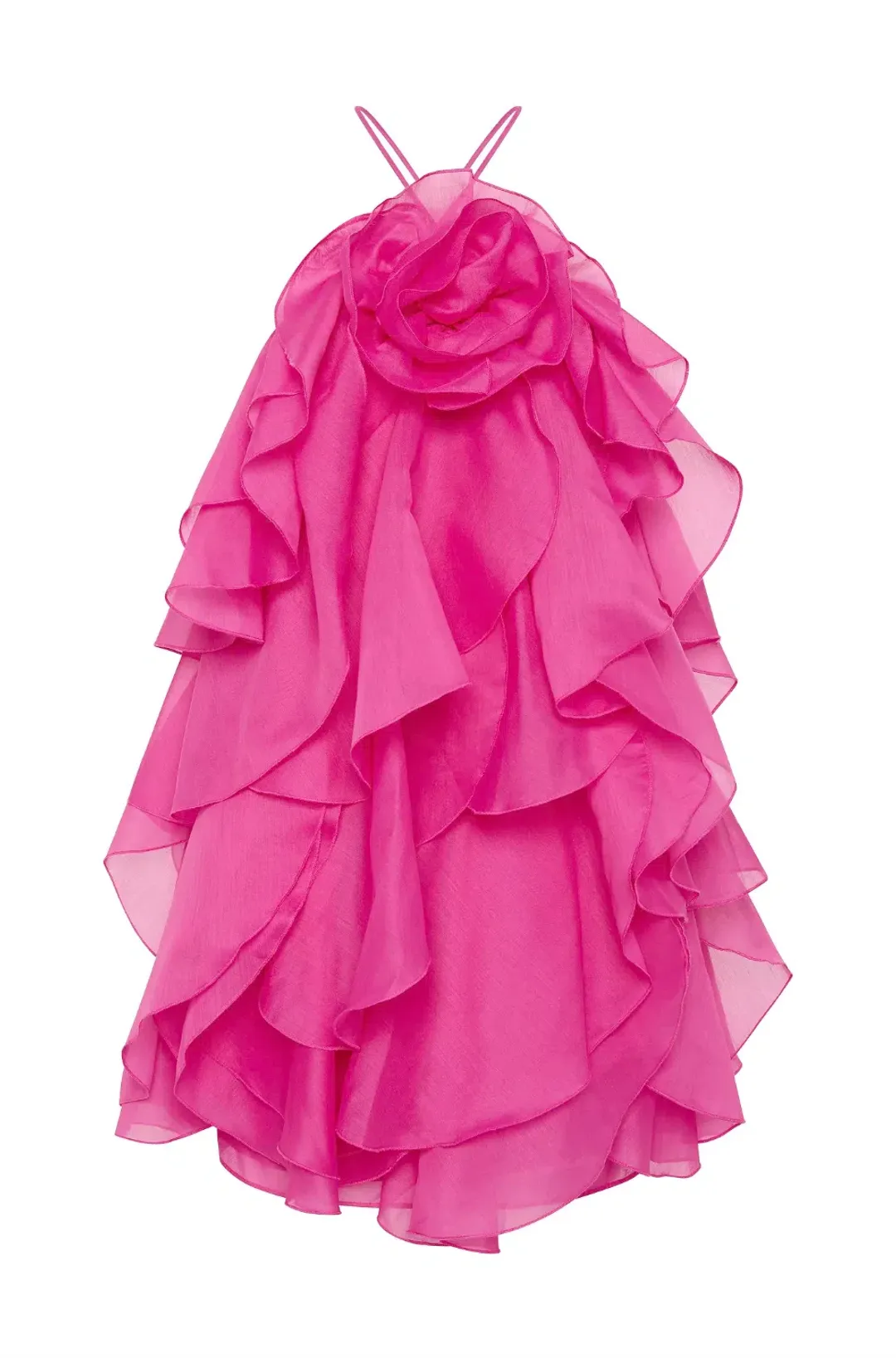 Aje Pandorea Layered Mini Dress Fuchsia Rose Size 14 for rent on The Volte - main image