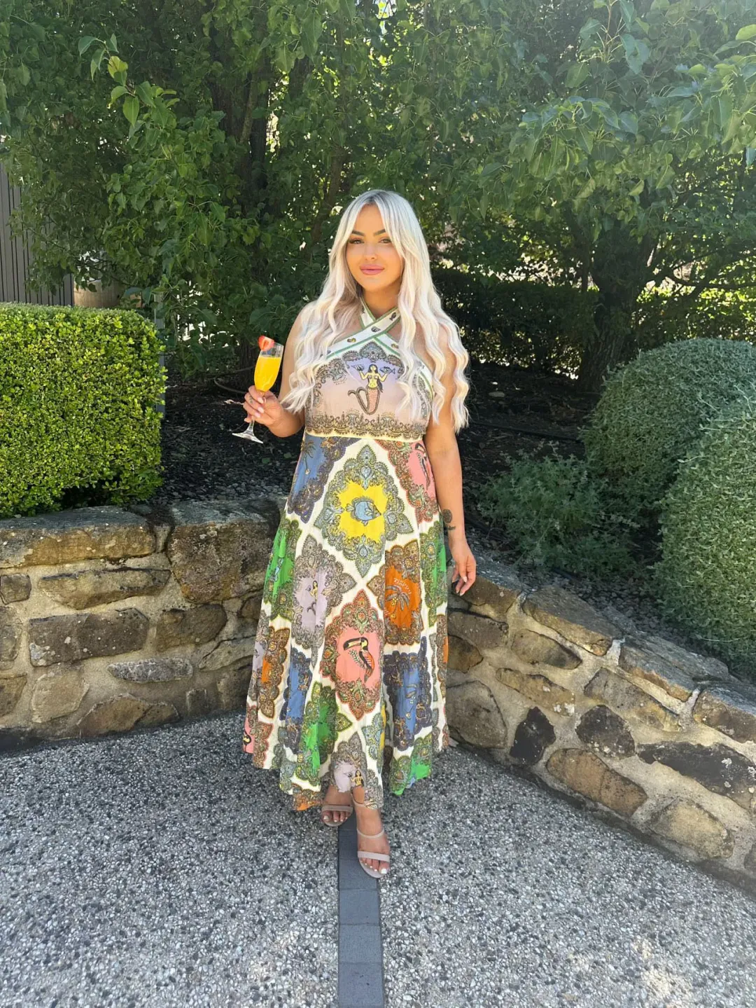 Alemais Trippy Troppo Halter Midi Dress Multi Size 12 for rent on The Volte - main image