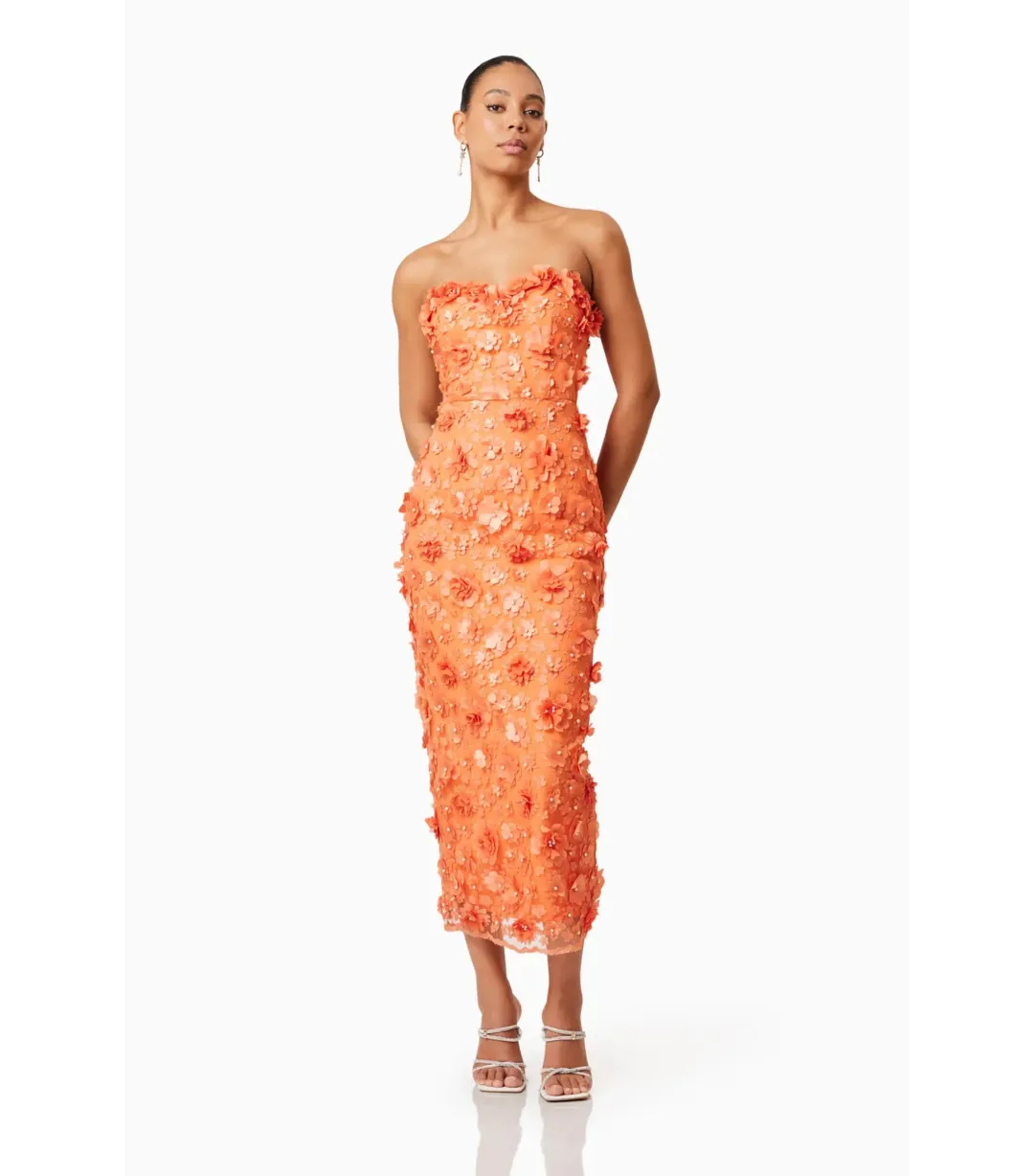 Elliatt Bluebell Midi Dress Orange Size M / AU 10 for rent on The Volte - main image