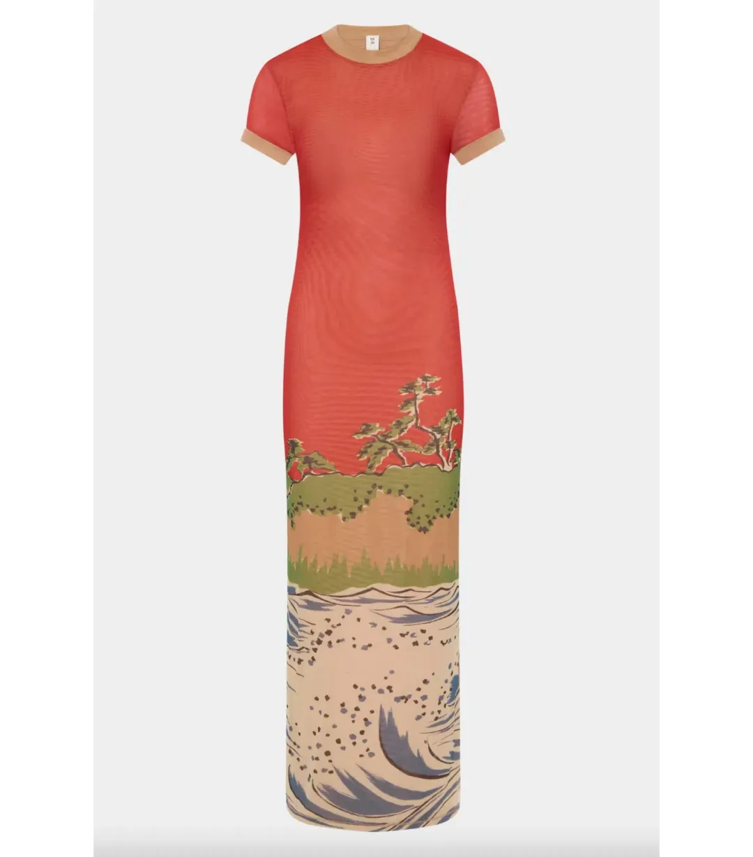 Sir The Label Redwood Tee Midi Dress in Sea Ranch Scene Size 2 / AU 10 for rent on The Volte - main image