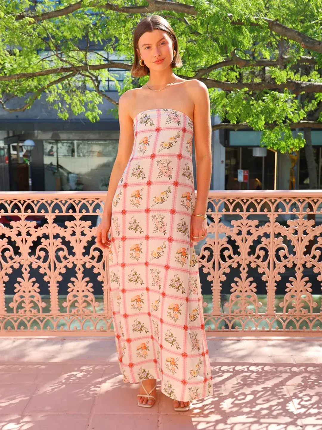 Aston Studio Lucie Dress in Hana Check Print Size AU 16 for rent on The Volte - main image