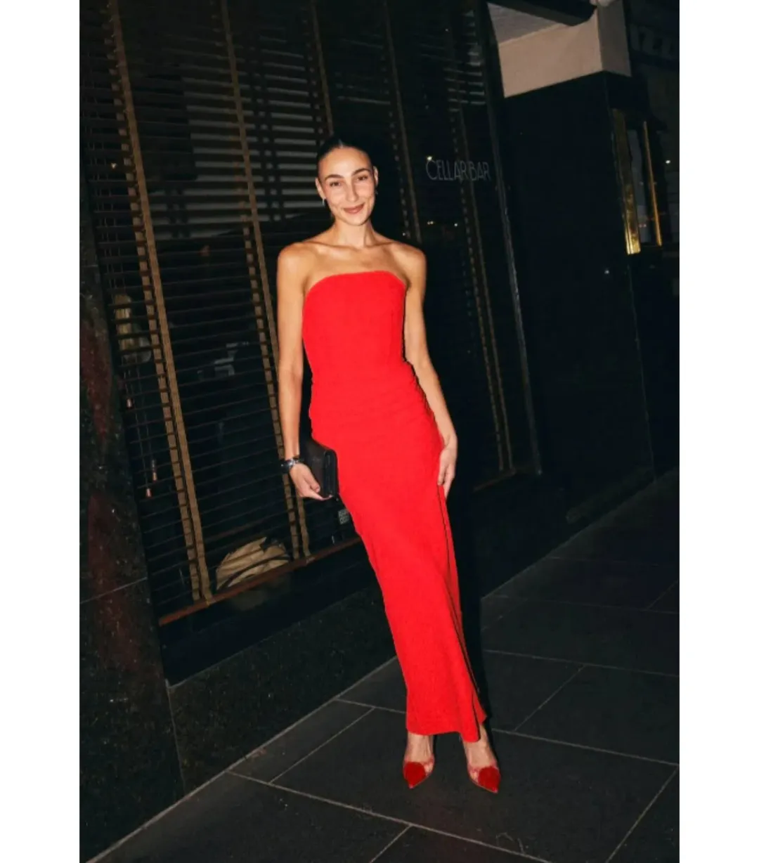 Effie Kats Astor Midi Dress in Cherry Red Size AU 6 for rent on The Volte - main image