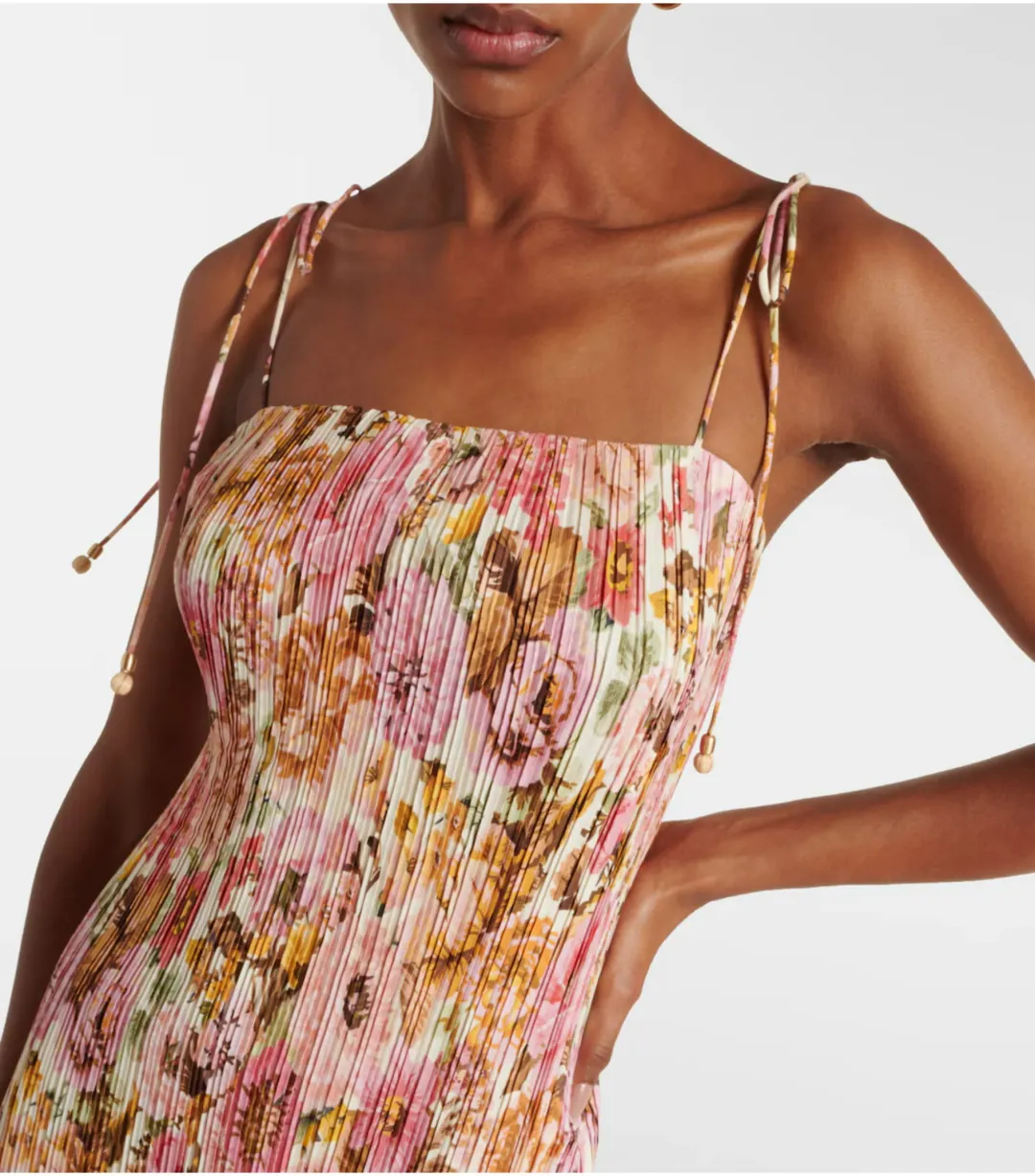 Zimmermann Golden Pleated Slip Dress in Pink Rose Size 2 / AU 12 for rent on The Volte - main image