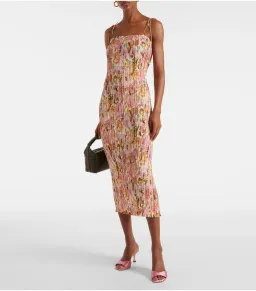 Zimmermann Golden Pleated Slip Dress in Pink Rose Size 2 / AU 12 for rent on The Volte - image 1