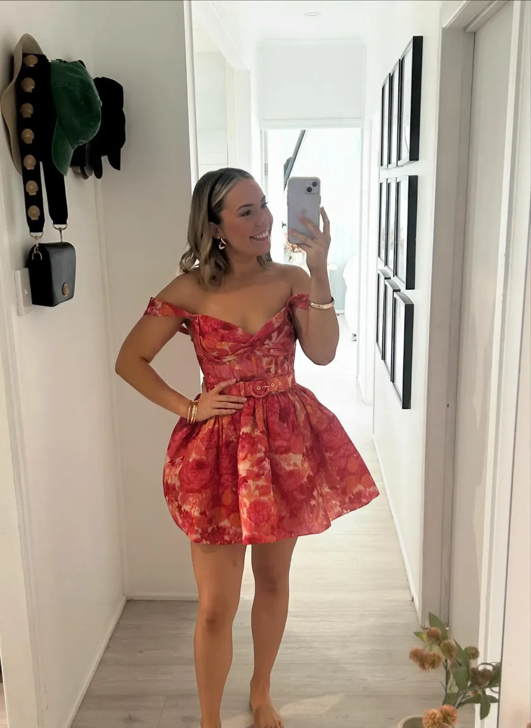 Zimmermann High Tide Mini Dress Pink Ikat Floral Size 1 / AU 10 for rent on The Volte - main image