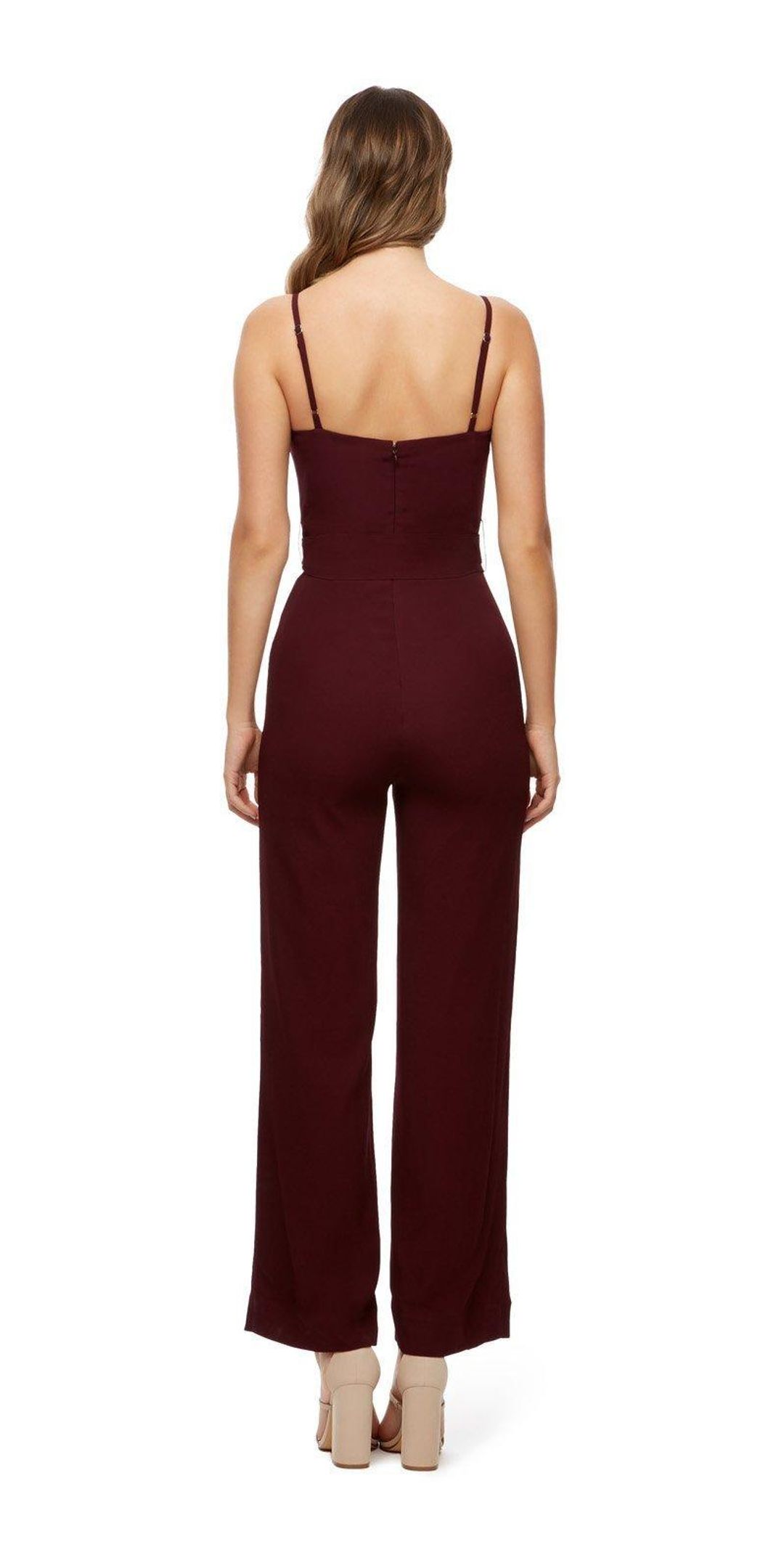 Kookai Savanna Jumpsuit Burgundy Size 34 for rent on The Volte - main image