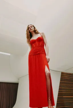 Manning Cartell Double Time Pleat Dress Red Size 8 for rent on The Volte - image 5