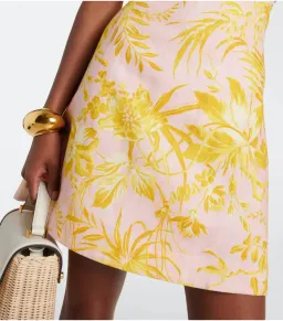 Zimmermann Golden Ruffle Mini Dress in Pink/Gold Floral Size 0 / AU 8 for rent on The Volte - image 4