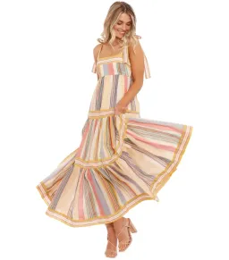 Zimmermann Mae Striped Cotton Maxi Dress in Multi Stripe Size 0 / AU 8 for rent on The Volte - image 2