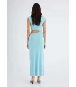 Benni Henri Twist Maxi Dress Aqua Size AU 6 for rent on The Volte - image 3