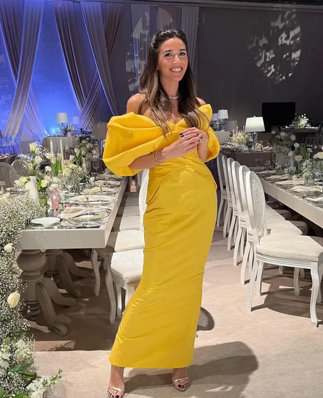 Rachel Gilbert Gia Off-shoulder Maxi Dress Yellow Size 3 / AU 12 for rent on The Volte - main image