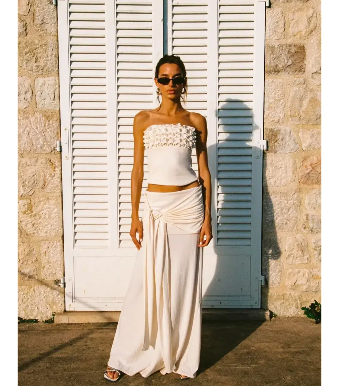 Ance Gria Jude Top and Skirt in Ivory Size S / AU 8 for rent on The Volte - main image