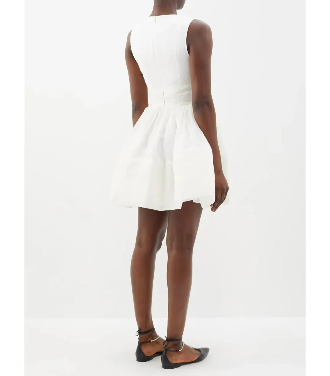 Zimmermann Tama V-Neckline Mini Dress White Size 1 / AU 10 for rent on The Volte - main image