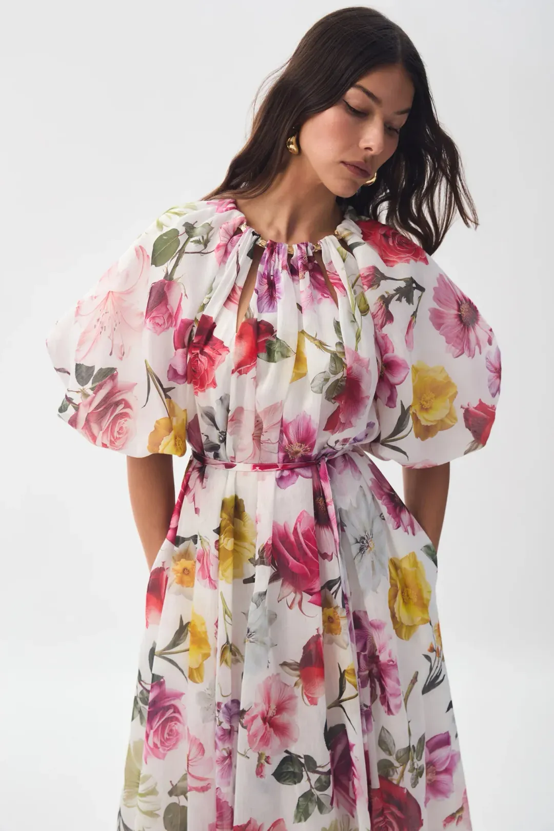 Aje Fleur Midi Dress in Collage Floral Size AU 14 for rent on The Volte - main image