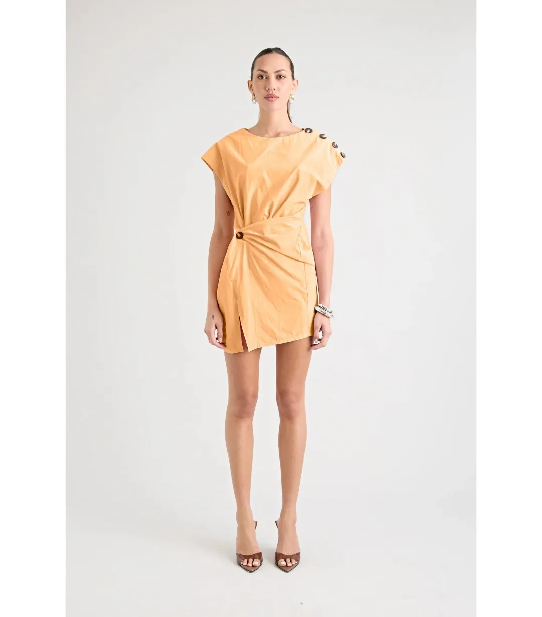 Pfeiffer  Grenada Mini Twist Dress Tangerine Size AU 8  for rent on The Volte - main image