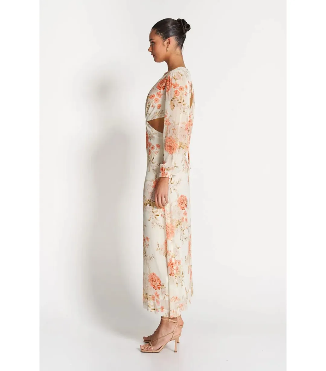 Sofia The Label Sara Open Back Midi Dress Rose White Size AU 8 for rent on The Volte - main image