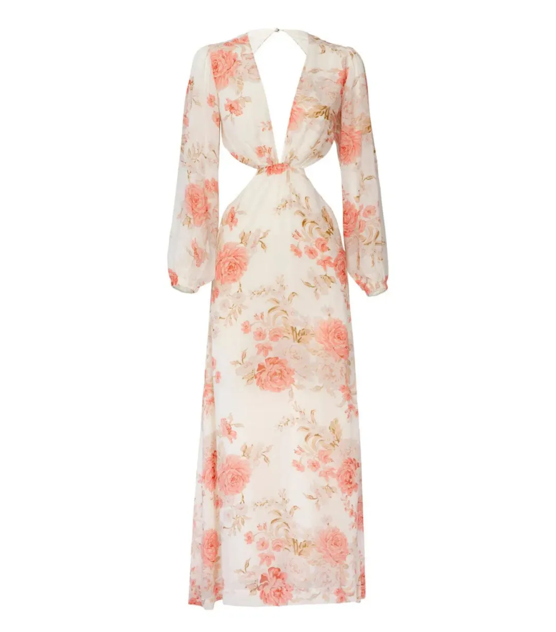 Sofia The Label Sara Open Back Midi Dress Rose White Size AU 8 for rent on The Volte - main image