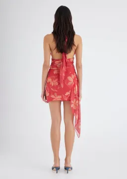 BENNI Penelope Halter Mini Dress in Hibiscus Floral Size 8 for rent on The Volte - image 2