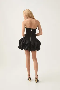 Aje Violette Bubble Hem Mini Dress Black Size 8 for rent on The Volte - image 3
