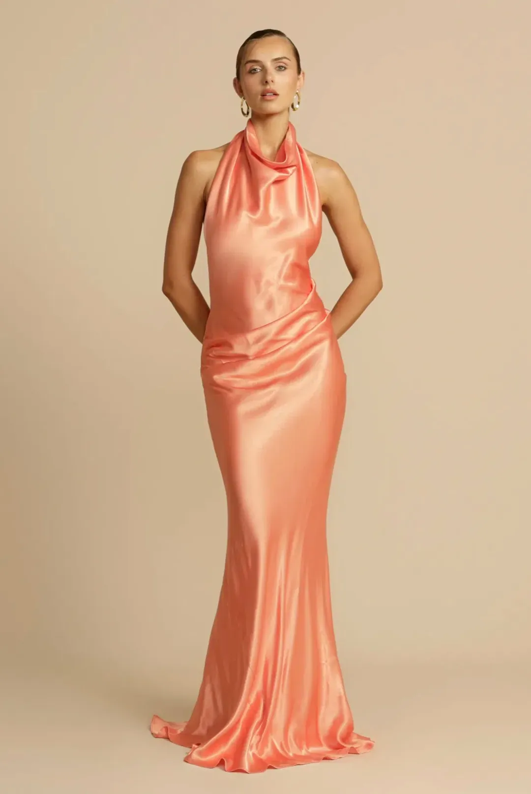 Arcina Ori Gaia Maxi Dress in Papaya Size XS / AU 6 for rent on The Volte - main image