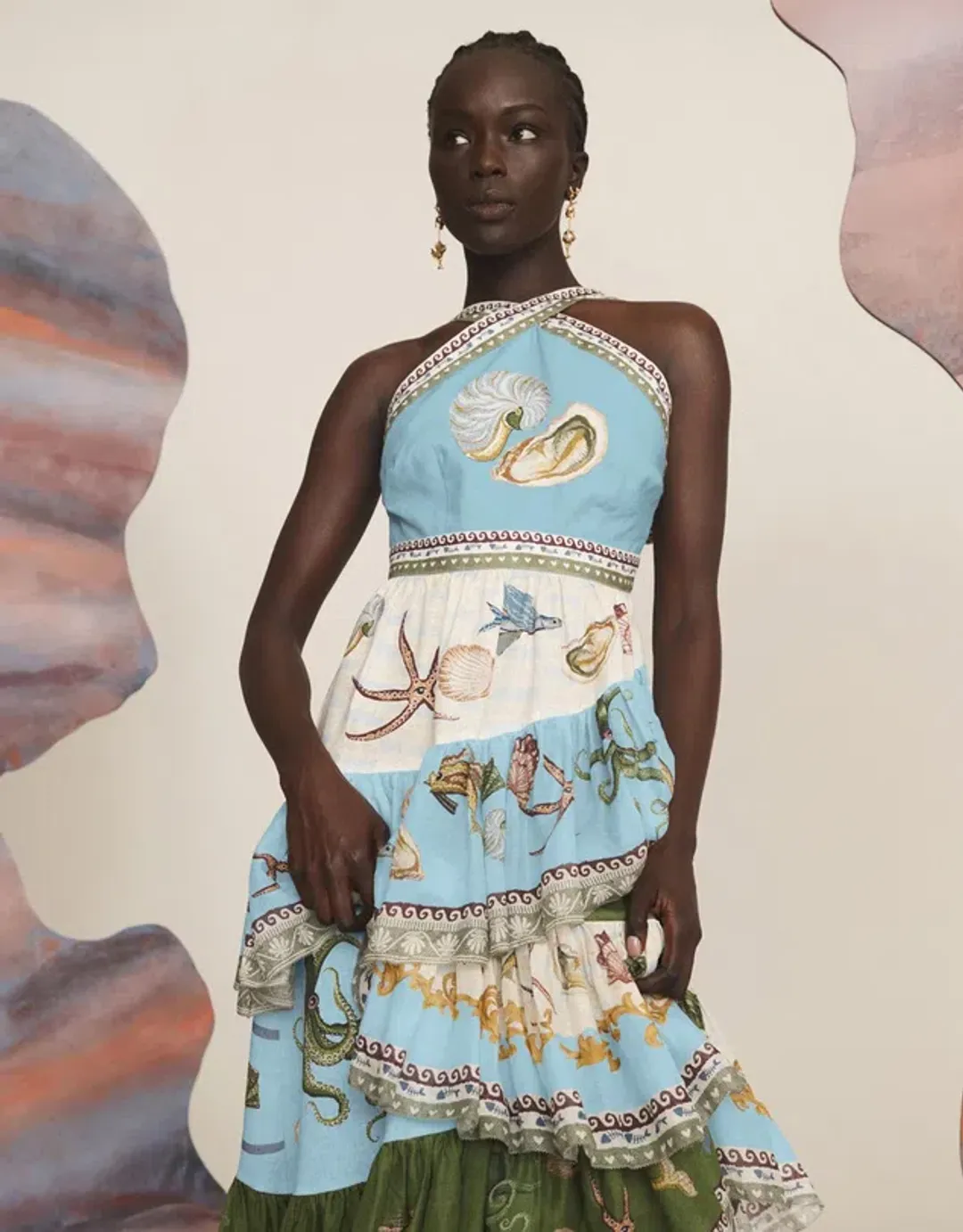 Alemais Bath House Midi Dress Multi Size 12 for rent on The Volte - main image