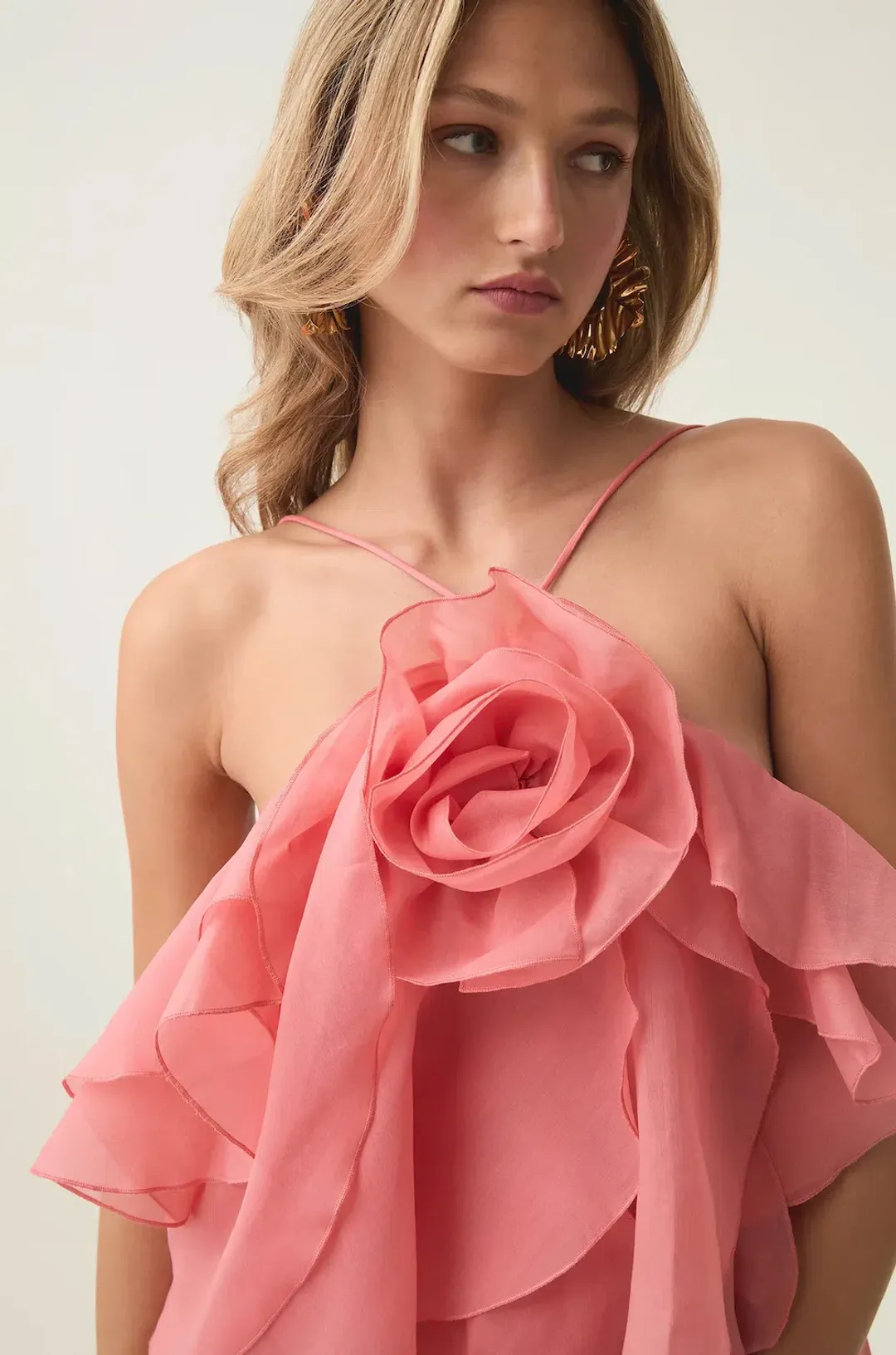 Aje Pandorea Layered Mini Dress in Washed Coral Size 8 for rent on The Volte - main image