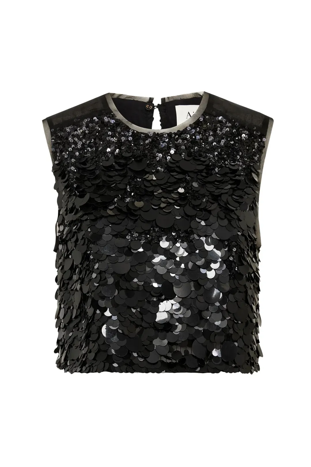 Aje Celeste Sequin Shell Top & Cherie Sequin Mini Skirt Set Black Size 12 for rent on The Volte - main image