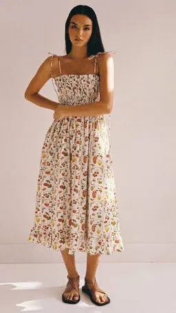 Palm Noosa Sail Away Midi Dress in Tomato Tiles Size 10 for rent on The Volte - image 1