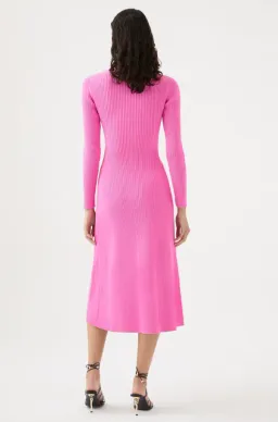 Aje Crescent Knit Midi Dress in Protea Pink Size 8 for rent on The Volte - image 3