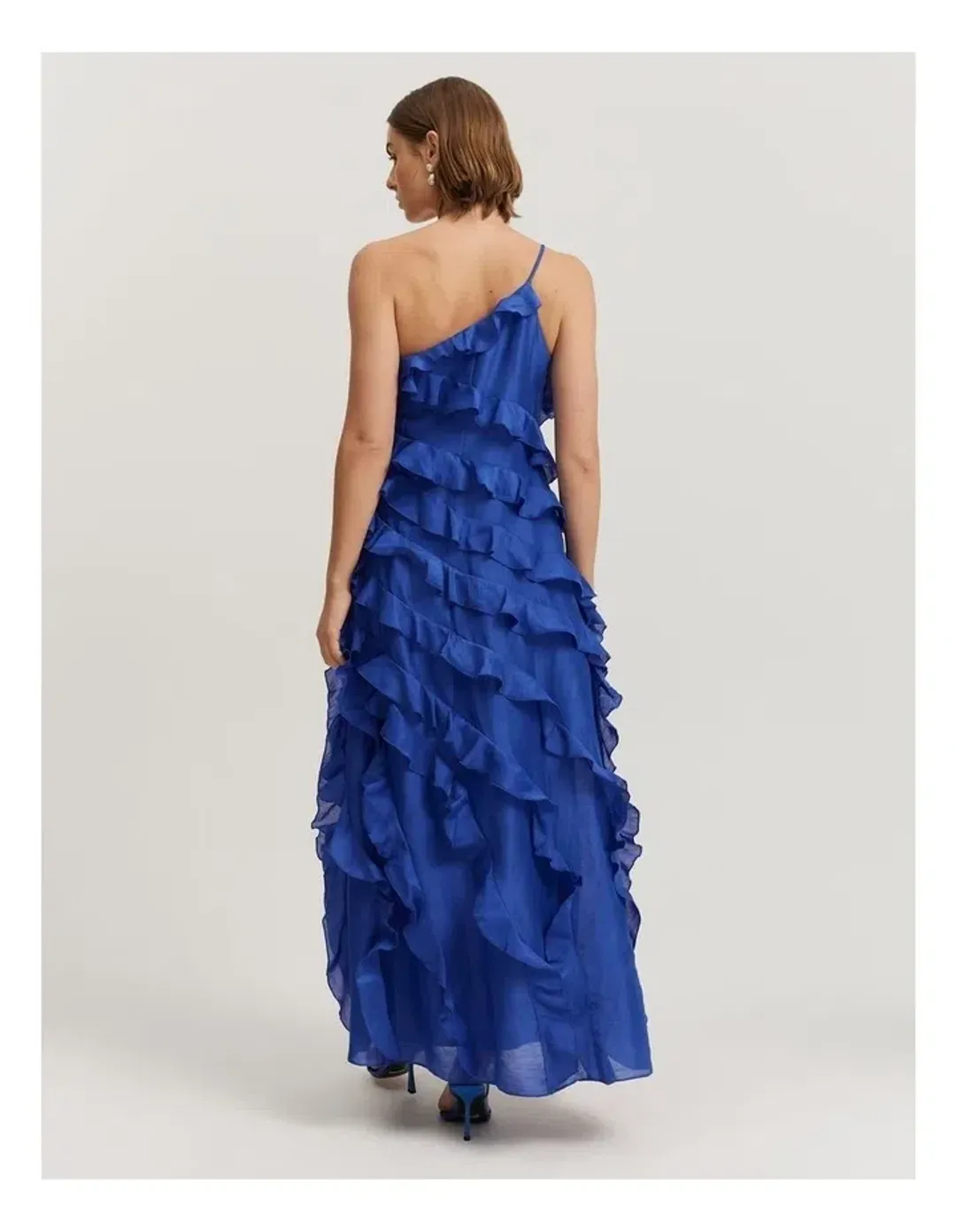 Country Road Ruffle Maxi Dress in Sapphire Size 6 for rent on The Volte - main image