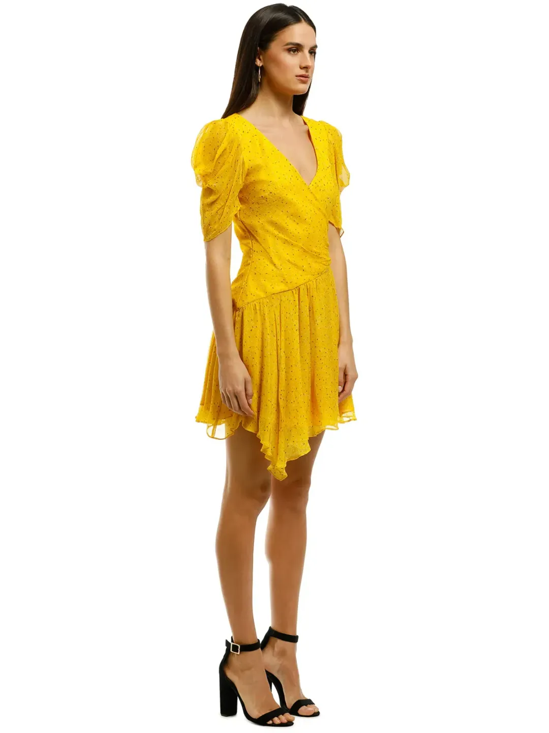 Bec & Bridge Hibiscus Golden Mini Dress in Yellow Size AU 6 for rent on The Volte - main image