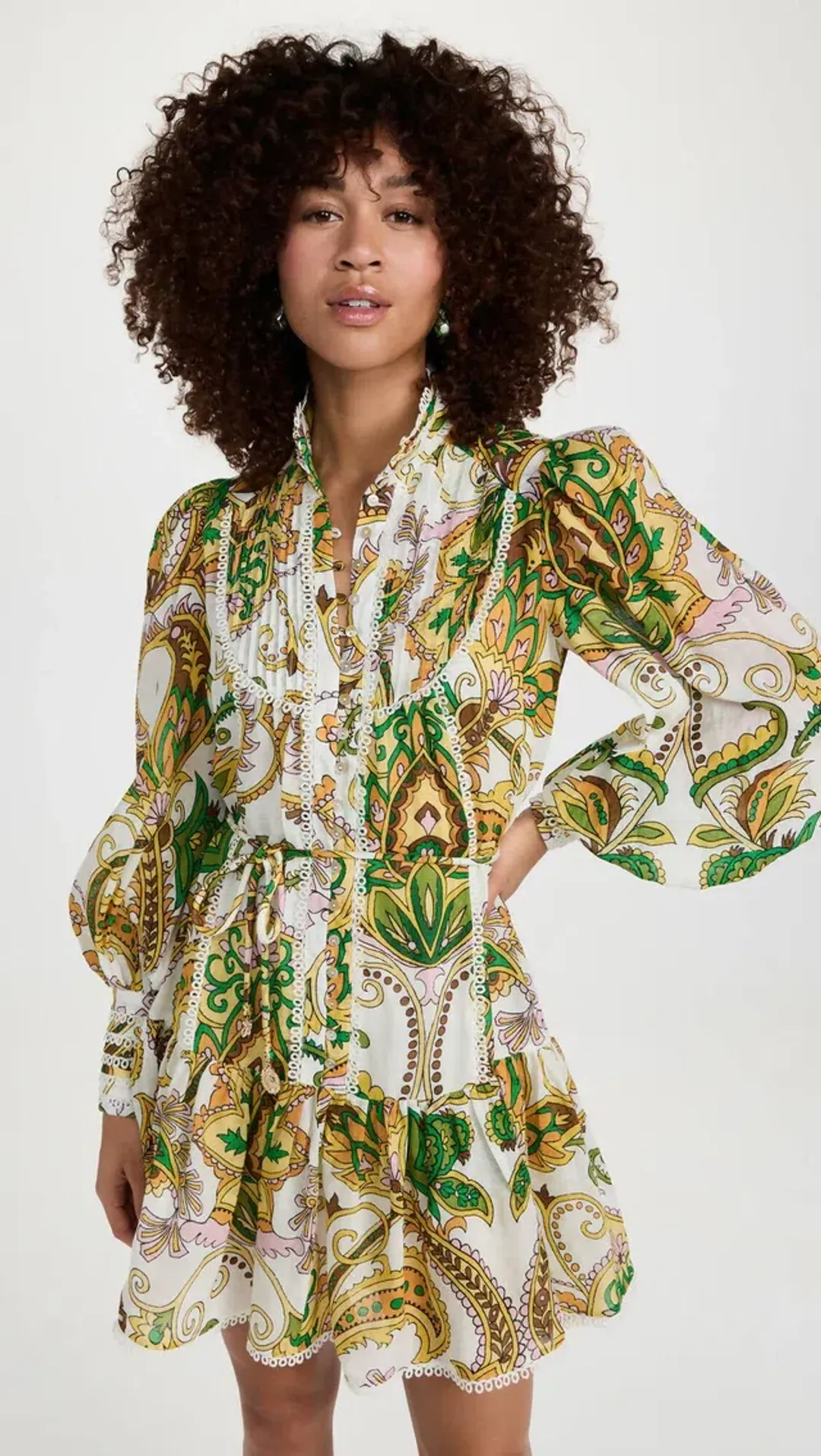 Alemais Octavia Ruffle Mini Dress in Ivory Size AU 6 for rent on The Volte - main image