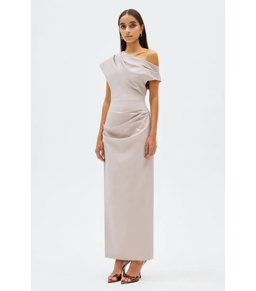 Misha Gia Midi Dress Faded Silver Size 6/XS for rent on The Volte - main image