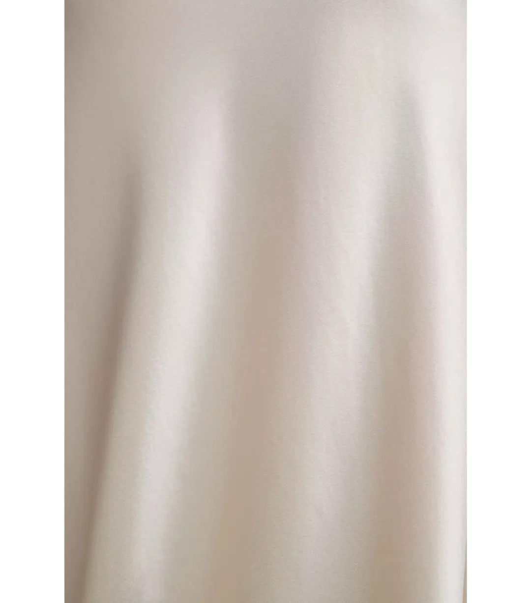 Ronny Kobo Samra Satin Twist-Halter Column Gown Cream Size AU 12 for rent on The Volte - main image