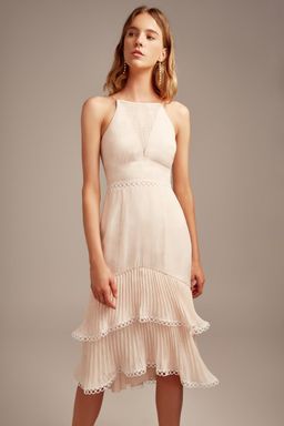 KEEPSAKE Too Close Midi Dress - Peach Nude for rent on The Volte - image 1