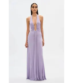 Misha Jennifer Cupro Maxi Dress in Lilac Size 6/XS for rent on The Volte - image 1