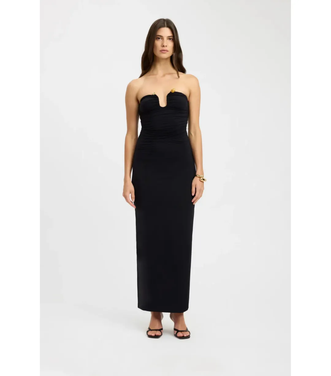 Kookai Tayla Trim Maxi Dress Black Size AU 6 for rent on The Volte - main image