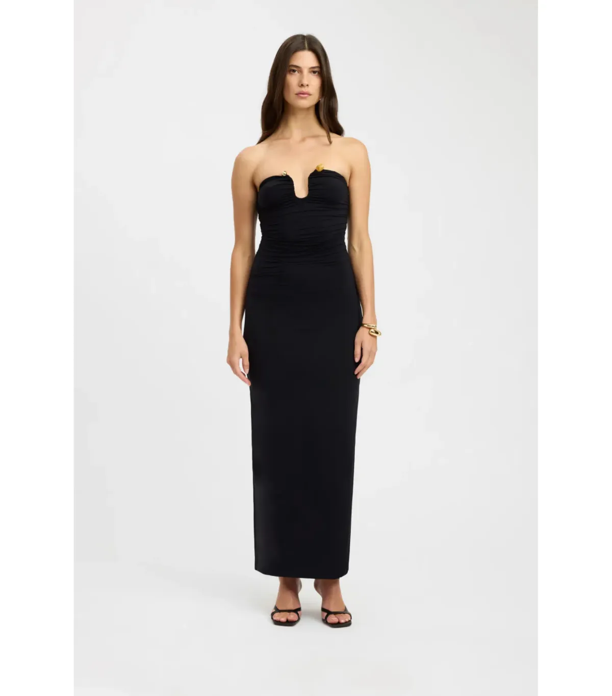 Kookai Tayla Trim Maxi Dress Black Size AU 6 for rent on The Volte - main image