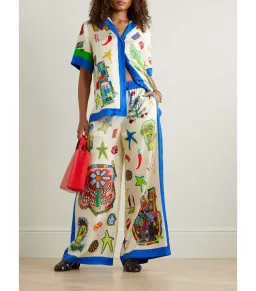 Alemais Rollers Shirt And Pants Set Print Size AU 10 for rent on The Volte - image 1