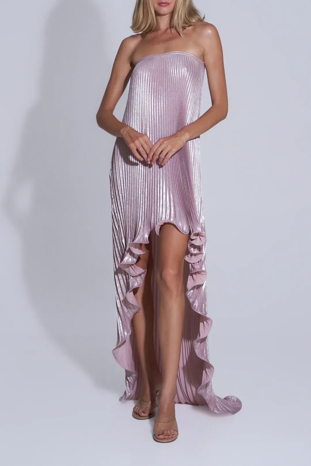 L'Idee Feminite Gown in Dusty Shimmer Size 12 for rent on The Volte - main image