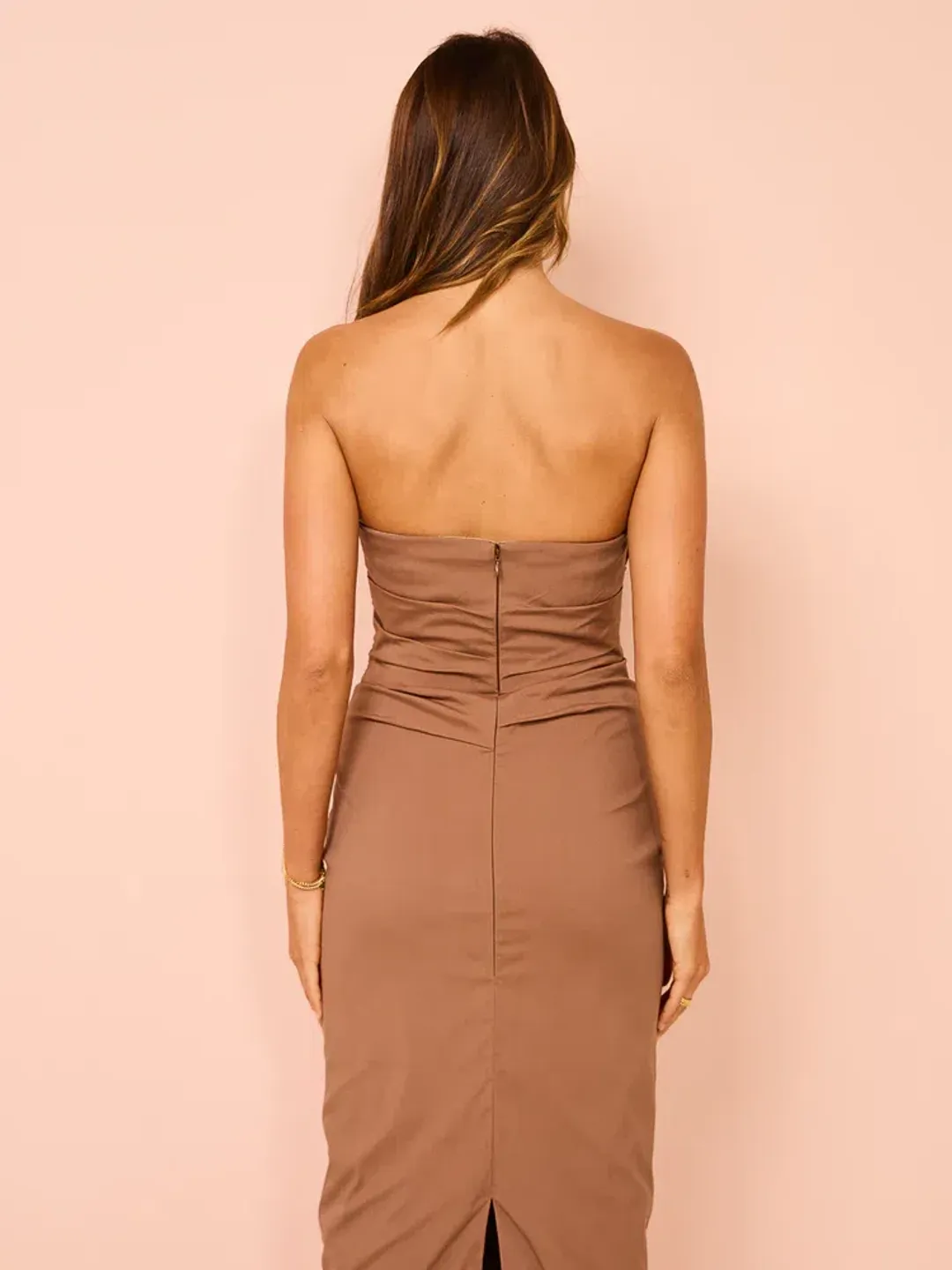 Sir the Label Alba Strapless Gown in Mocha Size 1 / S / AU 8 for rent on The Volte - main image