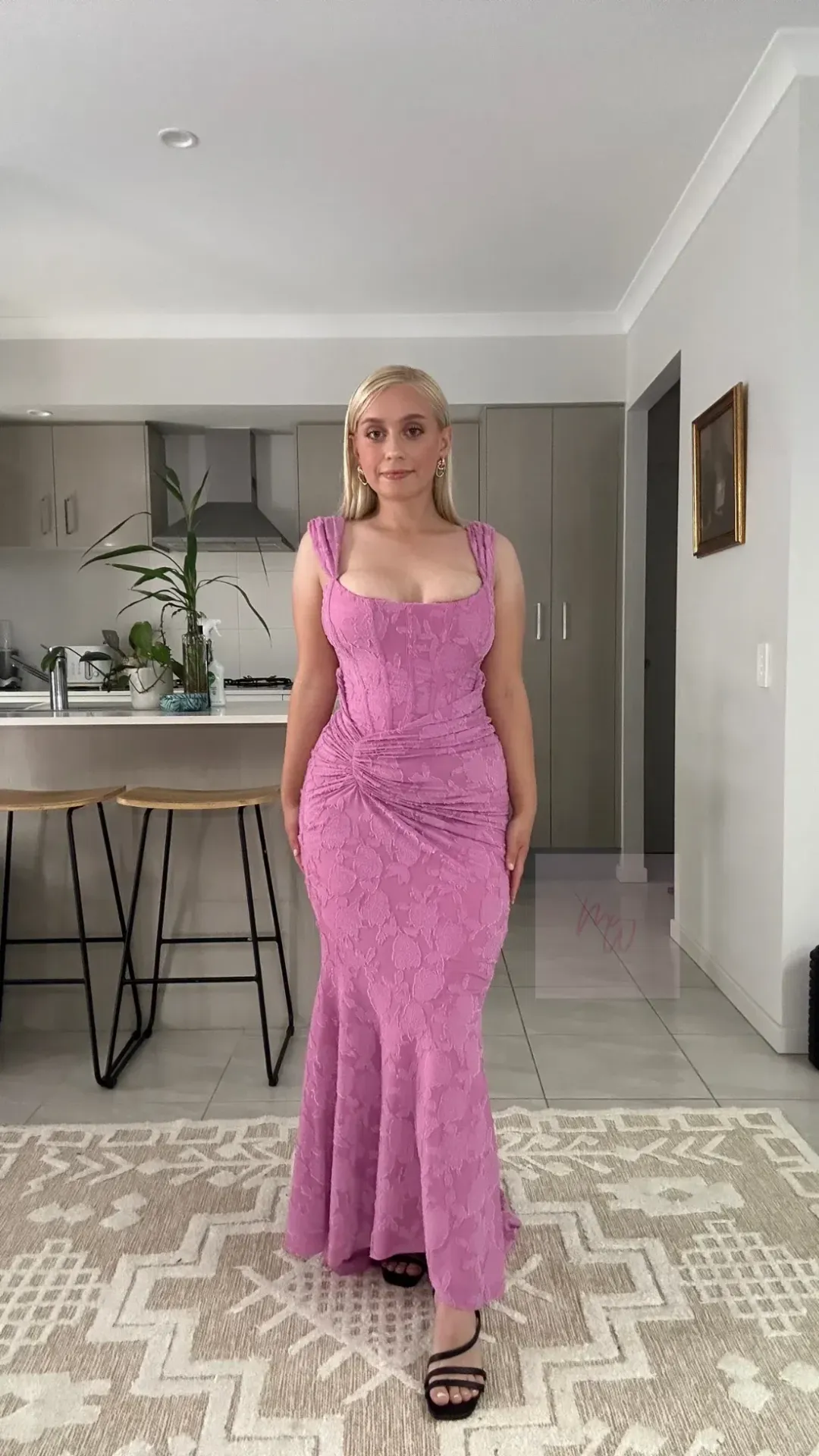 House Of CB Cesca Floral Maxi Dress Rose Pink Size M / AU 10 for rent on The Volte - main image