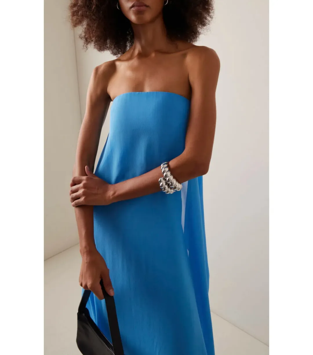 Christopher Esber Layered Silk Dress Boston Blue Size AU 6 for rent on The Volte - main image